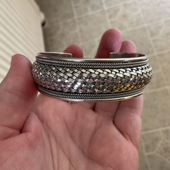 NWOT Sterling SILVER 925 one size braid bracelet new - Picture 3 of 11